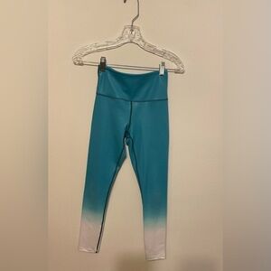 ZYIA Active Teal Venom Metallic Ombré Light N Tight Hi-Rise 7/8 Leggings Size 0
